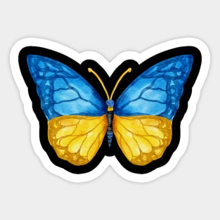 Beautiful Blue Yellow Watercolor Butterfly Hope Peace Sticker